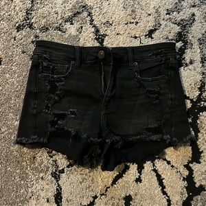 Black jean shorts